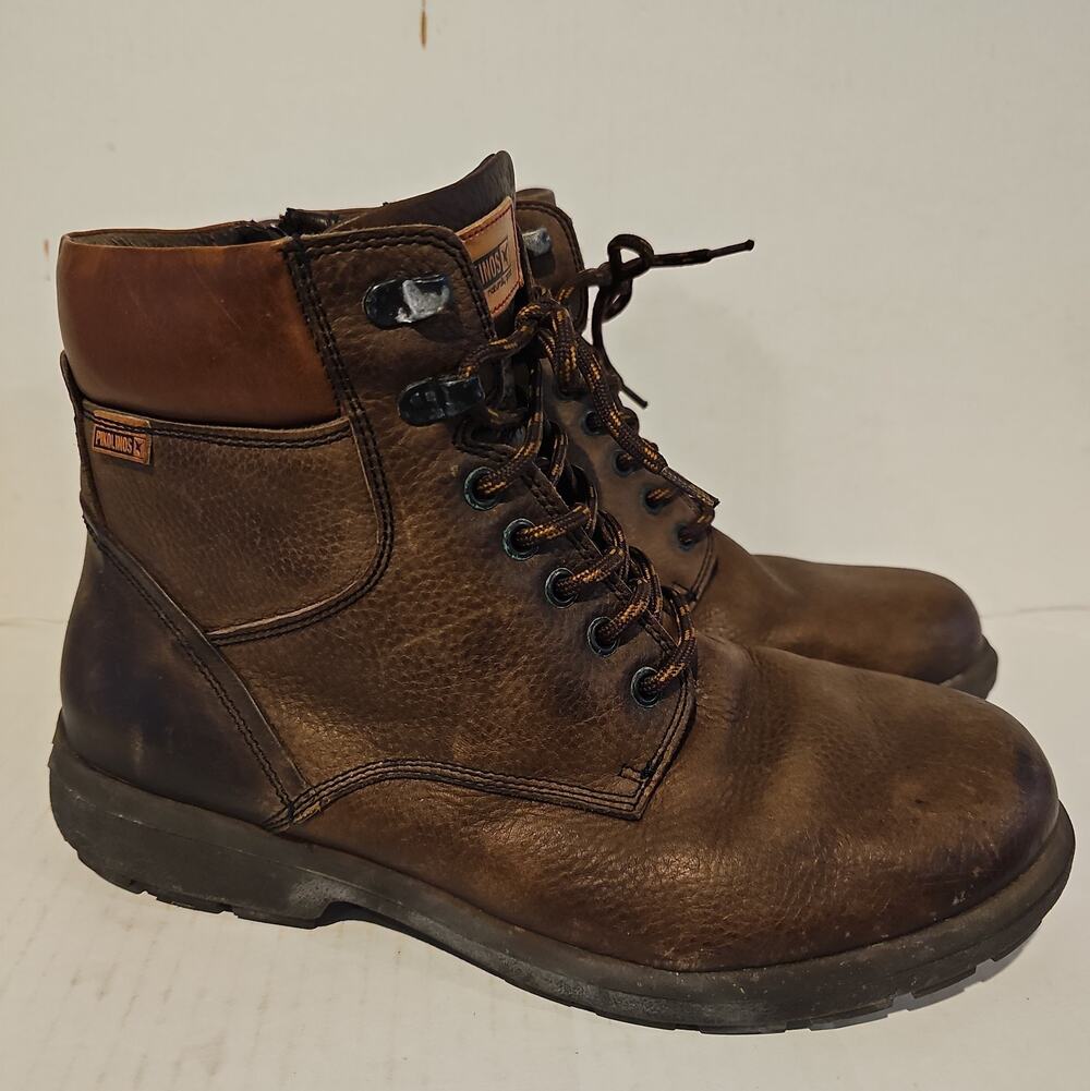 Pikolinos Lace Up Leather Boot side zip Men's Size 41 US 8